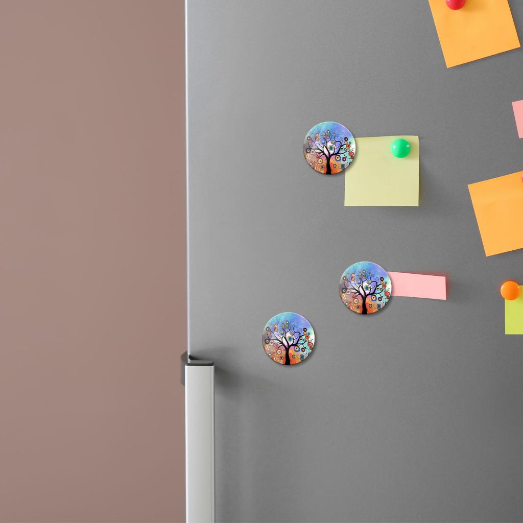 DLM - Calamita Magnete Albero Della Vita In Legno Cuore Nascita Battesimo Segnaposto Confettata 1