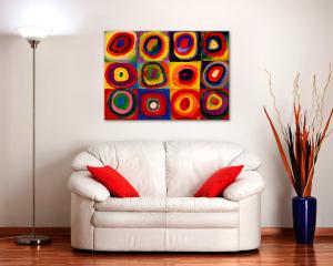 Quadro su tela il meglio dell arte 50X70 cm COLOR STUDY SQUARES - KANDINSKY del brand Lupia, categoria: Arredo e decorazioni > Quadri e Tele > Riproduzioni quadri famosi.