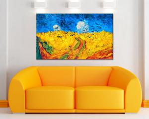 Quadro su tela il meglio dell arte 45X75 cm CAMPO DI GRANO CON VOLO DI CORVI - VAN del brand Lupia, categoria: Arredo e decorazioni > Quadri e Tele > Riproduzioni quadri famosi.