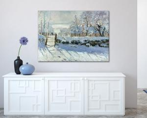 Quadro su tela il meglio dell arte 70X100 cm THE MAGPIE - MONET del brand Lupia, categoria: Arredo e decorazioni > Quadri e Tele > Riproduzioni quadri famosi.
