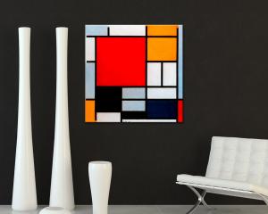 Quadro su tela il meglio dell arte 80X80 cm COMPOSITION WITH LARGE - MONDRIAN del brand Lupia, categoria: Arredo e decorazioni > Quadri e Tele > Riproduzioni quadri famosi.
