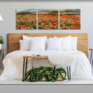 Collezione Set 3 pezzi Quadri su Tela FIELD OF POPPIES            - 43x43 cm del brand Lupia, categoria: Arredo e decorazioni > Quadri e Tele > Quadri a pannelli.