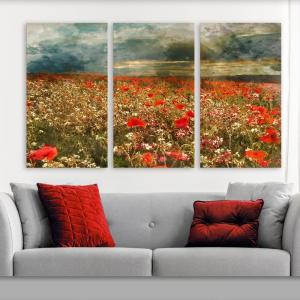 Collezione Set 3 pezzi Quadri su Tela FIELD OF POPPIES            - 43x43 cm del brand Lupia, categoria: Arredo e decorazioni > Quadri e Tele > Quadri a pannelli.