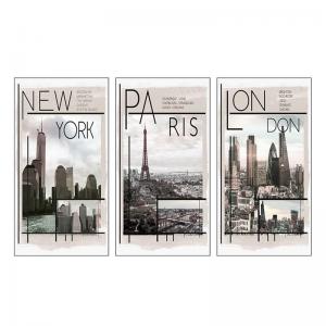 Collezione Set 3 pezzi Quadri su Tela CITY                        - 43x43 cm del brand Lupia, categoria: Arredo e decorazioni > Quadri e Tele > Quadri a pannelli.