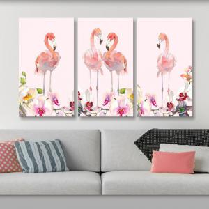 Collezione Set 3 pezzi Quadri FENICOTTERI su Tela 43x78 cm FLAMINGOS                   del brand Lupia, categoria: Arredo e decorazioni > Quadri e Tele > Quadri a pannelli.