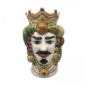 Vaso in ceramica Moro Siciliano UOMO COLORATO - 22x21,5 cm Altezza 35 cm del brand Giardini di Marzo, categoria: Idee regalo e bomboniere > Oggettistica > Vasi Decorativi.