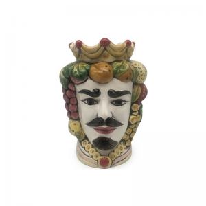 Vaso in ceramica Moro Siciliano UOMO COLORATO - 22x21,5 cm Altezza 35 cm del brand Giardini di Marzo, categoria: Idee regalo e bomboniere > Oggettistica > Vasi Decorativi.