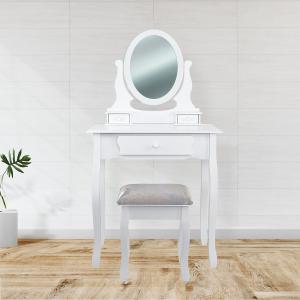 Specchiera Toilette tavolo da Trucco Cosmetici 3 Cassetti con Sgabello e Specchio BIANCA 75x40x136 cm del brand Lupia, categoria: Complementi d'arredo > Specchi e specchiere > Specchiere Toilette.