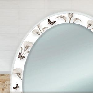 Specchiera Toilette tavolo da Trucco Cosmetici 3 Cassetti con Sgabello e Specchio decorato 75x40x136 cm - ASTRATTO del brand Lupia, categoria: Complementi d'arredo > Specchi e specchiere > Specchiere Toilette.