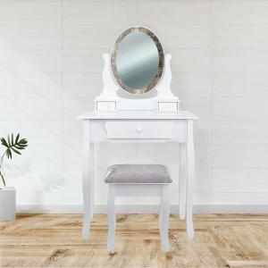 Specchiera Toilette tavolo da Trucco Cosmetici 3 Cassetti con Sgabello e Specchio decorato 75x40x136 cm - ASTRATTO del brand Lupia, categoria: Complementi d'arredo > Specchi e specchiere > Specchiere Toilette.