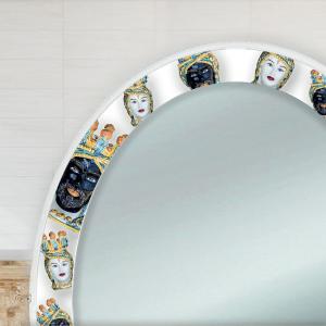 Specchiera Toilette tavolo da Trucco Cosmetici 3 Cassetti con Sgabello e Specchio decorato 75x40x136 cm - ASTRATTO del brand Lupia, categoria: Complementi d'arredo > Specchi e specchiere > Specchiere Toilette.