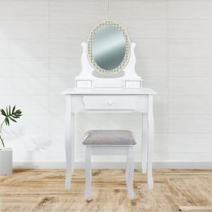 Specchiera Toilette tavolo da Trucco Cosmetici 3 Cassetti con Sgabello e Specchio decorato 75x40x136 cm - ASTRATTO del brand Lupia, categoria: Complementi d'arredo > Specchi e specchiere > Specchiere Toilette.