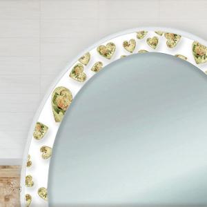 Specchiera Toilette tavolo da Trucco Cosmetici 3 Cassetti con Sgabello e Specchio decorato 75x40x136 cm - ASTRATTO del brand Lupia, categoria: Complementi d'arredo > Specchi e specchiere > Specchiere Toilette.