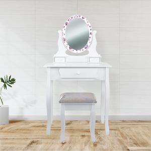 Specchiera Toilette tavolo da Trucco Cosmetici 3 Cassetti con Sgabello e Specchio decorato 75x40x136 cm - ASTRATTO del brand Lupia, categoria: Complementi d'arredo > Specchi e specchiere > Specchiere Toilette.