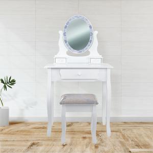 Specchiera Toilette tavolo da Trucco Cosmetici 3 Cassetti con Sgabello e Specchio decorato 75x40x136 cm - ASTRATTO del brand Lupia, categoria: Complementi d'arredo > Specchi e specchiere > Specchiere Toilette.