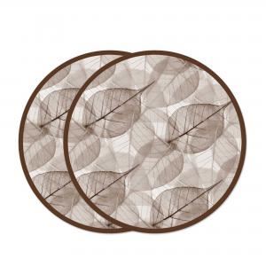 Sottotutto decorato in Legno Rotondo Sotto bicchiere, piatto, pentola LEAVES BROWN - 20 cm Set 2 pz del brand Lupia, categoria: Tavola e cucina > Accessori per la Tavola > Sottopentole, Sottopiatti e Sottobicchieri, disponibile su Vorreishop.