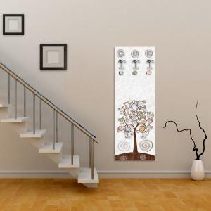 Appendiabiti da parete Albero della vita 46x125 cm Tree White a pannello con stampa, guardaroba, attaccapanni muro con 5 ganci del brand Lupia, categoria: Complementi d'arredo > Appendiabiti > Appendiabiti da parete.