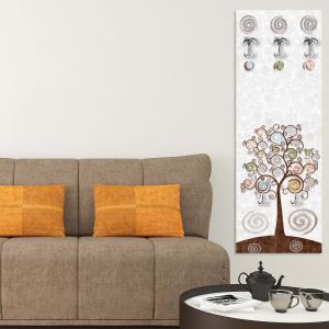 Appendiabiti da parete Albero della vita 46x125 cm Tree White a pannello con stampa, guardaroba, attaccapanni muro con 5 ganci del brand Lupia, categoria: Complementi d'arredo > Appendiabiti > Appendiabiti da parete.