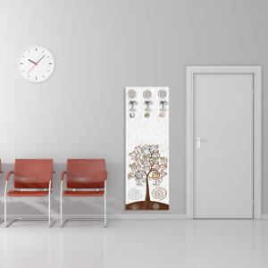 Appendiabiti da parete Albero della vita 46x125 cm Tree White a pannello con stampa, guardaroba, attaccapanni muro con 5 ganci del brand Lupia, categoria: Complementi d'arredo > Appendiabiti > Appendiabiti da parete.