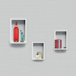 Mensole da muro Design Moderne a cubo KUBI Set 3 pezzi RETTANGOLARI in legno BIANCO 25x40 20x35 15x30 SOLO VERTICALE del brand Lupia, categoria: Arredo e decorazioni > Decorazioni da parete > Mensole.