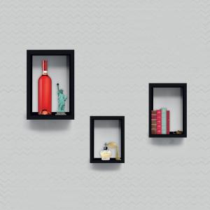 Mensole da muro Design Moderne a cubo KUBI Set 3 pezzi RETTANGOLARI in legno NERO 25x40 20x35 15x30 SOLO VERTICALE del brand Lupia, categoria: Arredo e decorazioni > Decorazioni da parete > Mensole.