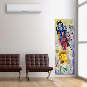 Appendiabiti da parete 46x125 cm Giallo Rosso Blu a pannello con stampa, guardaroba, attaccapanni muro con 5 ganci del brand Lupia, categoria: Complementi d'arredo > Appendiabiti > Appendiabiti da parete.