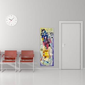 Appendiabiti da parete 46x125 cm Giallo Rosso Blu a pannello con stampa, guardaroba, attaccapanni muro con 5 ganci del brand Lupia, categoria: Complementi d'arredo > Appendiabiti > Appendiabiti da parete.