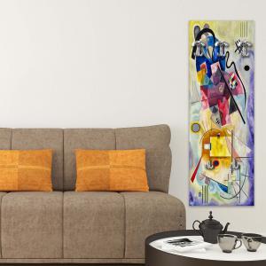 Appendiabiti da parete 46x125 cm Giallo Rosso Blu a pannello con stampa, guardaroba, attaccapanni muro con 5 ganci del brand Lupia, categoria: Complementi d'arredo > Appendiabiti > Appendiabiti da parete.