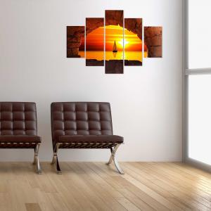 Quadro Moderno 5 pezzi in legno VOGUE 66X115 cm Finestra in Tramonto del brand Lupia, categoria: Arredo e decorazioni > Quadri e Tele > Quadri a pannelli.