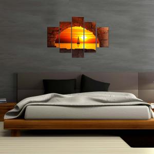 Quadro Moderno 5 pezzi in legno VOGUE 66X115 cm Finestra in Tramonto del brand Lupia, categoria: Arredo e decorazioni > Quadri e Tele > Quadri a pannelli.