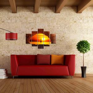 Quadro Moderno 5 pezzi in legno VOGUE 66X115 cm Finestra in Tramonto del brand Lupia, categoria: Arredo e decorazioni > Quadri e Tele > Quadri a pannelli.