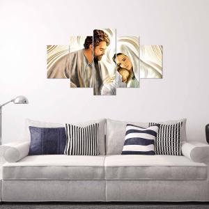 Quadro Sacra Famiglia 5 pezzi in legno VOGUE 66X115 cm NATIVITY Brown del brand Lupia, categoria: Arredo e decorazioni > Quadri e Tele > Quadri a pannelli.