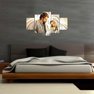 Quadro Sacra Famiglia 5 pezzi in legno VOGUE 66X115 cm NATIVITY Brown del brand Lupia, categoria: Arredo e decorazioni > Quadri e Tele > Quadri a pannelli.