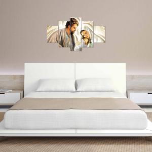 Quadro Sacra Famiglia 5 pezzi in legno VOGUE 66X115 cm NATIVITY Brown del brand Lupia, categoria: Arredo e decorazioni > Quadri e Tele > Quadri a pannelli.