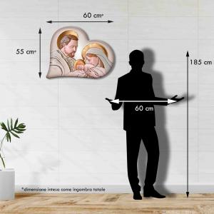 Capezzale sacra famiglia in legno HEART THE KISS CERAMIC 50X65 cm del brand Lupia, categoria: Arredo e decorazioni > Decorazioni da parete > Capezzali.