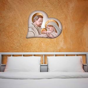 Capezzale sacra famiglia in legno HEART THE KISS CERAMIC 50X65 cm del brand Lupia, categoria: Arredo e decorazioni > Decorazioni da parete > Capezzali.