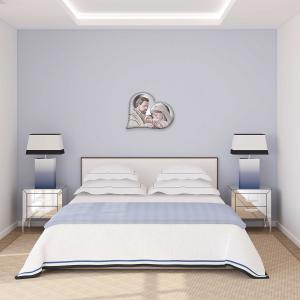 Capezzale sacra famiglia in legno HEART THE KISS CERAMIC GREY 40X50 cm del brand Lupia, categoria: Arredo e decorazioni > Decorazioni da parete > Capezzali.