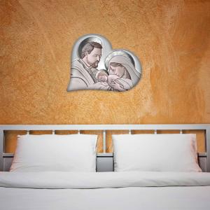 Capezzale sacra famiglia in legno HEART THE KISS CERAMIC GREY 40X50 cm del brand Lupia, categoria: Arredo e decorazioni > Decorazioni da parete > Capezzali.