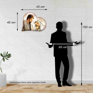 Capezzale sacra famiglia in legno HEART NATIVITY BROWN 40X50 cm del brand Lupia, categoria: Arredo e decorazioni > Decorazioni da parete > Capezzali.