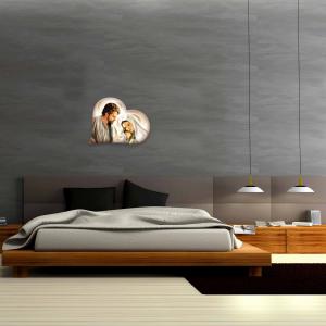 Capezzale sacra famiglia in legno HEART NATIVITY BROWN 40X50 cm del brand Lupia, categoria: Arredo e decorazioni > Decorazioni da parete > Capezzali.