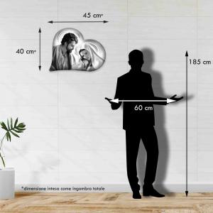 Capezzale sacra famiglia in legno HEART NATIVITY GREY 40X50 cm del brand Lupia, categoria: Arredo e decorazioni > Decorazioni da parete > Capezzali.