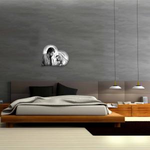 Capezzale sacra famiglia in legno HEART NATIVITY GREY 40X50 cm del brand Lupia, categoria: Arredo e decorazioni > Decorazioni da parete > Capezzali.