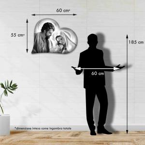 Capezzale sacra famiglia in legno HEART NATIVITY GREY 50X65 cm del brand Lupia, categoria: Arredo e decorazioni > Decorazioni da parete > Capezzali.