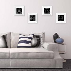 Set 4 QUADRI su CERAMICA cornice Shabby MODERN White BLACKBOARD - 18x18 cm del brand Lupia, categoria: Arredo e decorazioni > Quadri e Tele > Quadri su ceramica.