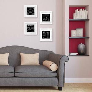 Set 4 QUADRI su CERAMICA cornice Shabby MODERN White BLACKBOARD - 18x18 cm del brand Lupia, categoria: Arredo e decorazioni > Quadri e Tele > Quadri su ceramica.