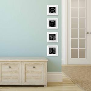 Set 4 QUADRI su CERAMICA cornice Shabby MODERN White BLACKBOARD - 18x18 cm del brand Lupia, categoria: Arredo e decorazioni > Quadri e Tele > Quadri su ceramica.