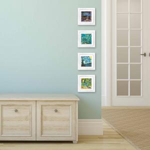 Set 4 QUADRI su CERAMICA cornice Shabby MODERN White VAN GOGH - 18x18 cm del brand Lupia, categoria: Arredo e decorazioni > Quadri e Tele > Quadri su ceramica.