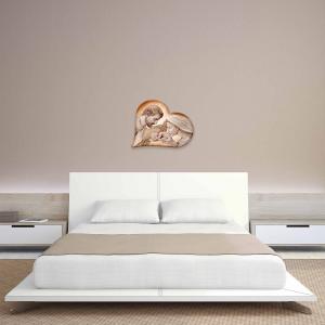 Capezzale sacra famiglia in legno HEART HOLY KISS BROWN 40X50 cm del brand Lupia, categoria: Arredo e decorazioni > Decorazioni da parete > Capezzali.