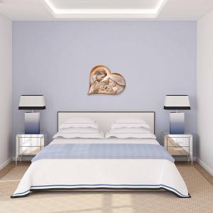 Capezzale sacra famiglia in legno HEART HOLY KISS BROWN 50X65 cm del brand Lupia, categoria: Arredo e decorazioni > Decorazioni da parete > Capezzali.