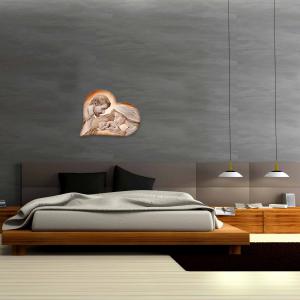 Capezzale sacra famiglia in legno HEART HOLY KISS BROWN 50X65 cm del brand Lupia, categoria: Arredo e decorazioni > Decorazioni da parete > Capezzali.